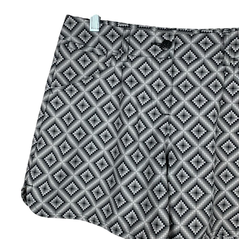 Puma Golf Shorts Grey Geometric Pockets Women's 6 Active Casual - Picture 3 of 7